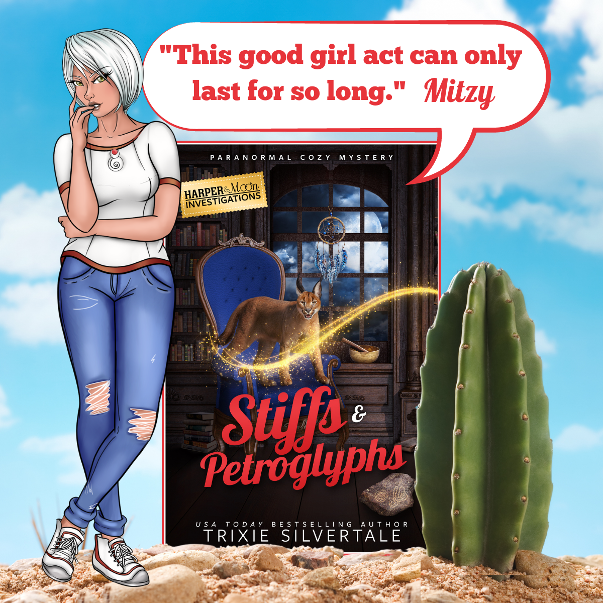 Best Amateur Sleuth Mystery! Stiffs and Petroglyphs: Paranormal Cozy Mystery by Trixie Silvertale - ON SALE NOW!
